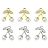 6Pcs 2 Colors Brass Micro Pave Clear Cubic Zirconia Pendants KK-CJ0003-19-1