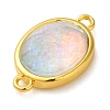 Synthetic Opal Connector Charms KK-S370-03G-02-2