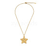 304 Stainless Steel Textured Pendant Necklaces for Women WG28923-02-2
