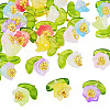 24Pcs 8 Colors Spray Painted Transparent Glass Pendants PALLOY-TADJ00013-2