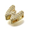 Brass Micro Pave Cubic Zirconia Letter Multi-Strand Links KK-D295-32G-23-2