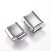 Polished 304 Stainless Steel Magnetic Clasps with Glue-in Ends STAS-G101-46P-2