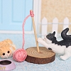 Plastic Cat & Ball Rack Miniature Ornaments PW-WGA1543-01-1