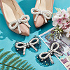4Pcs 2 Styles Bowknot Polyester Rhinestone Shoe Decorations AJEW-HY0001-79-4