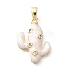 Brass Micro Pave Cubic Zirconia Pendants KK-P336-39G-01-1
