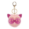 Cat Polyester Furry Pom-Pom Keychain for Women PW-WG2D274-04-1