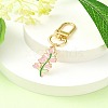 Alloy Enamel Flower Pendant Decorations HJEW-YW00023-05-1