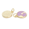 Brass Enamel Pendants ZIRC-J041-03B-2