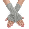 Acrylic Fibers Knitting Long Fingerless Gloves PW-WGAC281-08-1