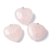 Natural Rose Quartz Pendants X-G-A259-02P-03-1