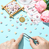 100Pcs 9 Colors Two Tone Plastic Flower Cabochons MRMJ-CJ0001-34-4