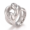 304 Stainless Steel Twist Oval Chunky Ring RJEW-B040-15P-1