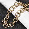 12MM Women's 304 Stainless Steel Textured Ring Link Chain Necklaces NJEW-A067-04G-3