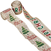 Gorgecraft 2 Rolls 2 Styles Christmas Printed Linen Ribbon OCOR-GF0002-72-4