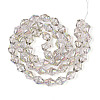 Electroplate Transparent Glass Beads Strands EGLA-N020-03H-2