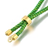 Braided Cotton Cord Slider Bracelet Making MAK-R001-01G-25-3