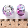 Transparent Two-Color Brass Cores Acrylic European Beads OACR-M024-05S-01-3