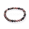 Natural Rhodonite Stretch Bracelets BJEW-JB04557-01-7