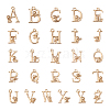 Cheriswelry 26Pcs 26 Style Brass Micro Pave Clear Cubic Zirconia Pendants KK-CW0001-05-9