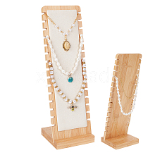 Detachable Wood Slant Back Necklace Display Stands NDIS-WH0009-16B