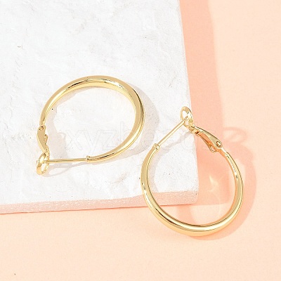 Brass Hoop Earrings for Women EJEW-A156-17A-G-1