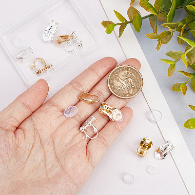 12Pcs 6 Style Brass Clip-on Earring Findings DIY-SC0021-28-1