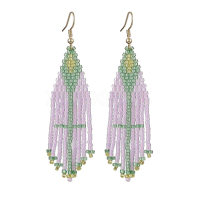 304 Stainless Steel with Glass Dangle Stud Earring EJEW-MZ00180-01-1