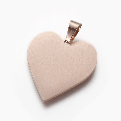 304 Stainless Steel Mirror Polished Finish Stamping Blank Tag Pendants STAS-F214-02RG-1