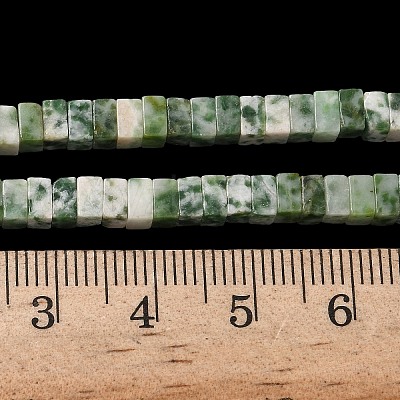 Natural Green Spot Jasper Beads Strands G-A280-C14-01-1
