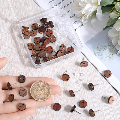 50Pcs Wood Stud Earring Finding FIND-SP0001-19B-1