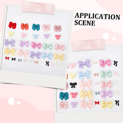 120Pcs 6 Styles Opaque Resin Cabochons CRES-SP0001-06-1