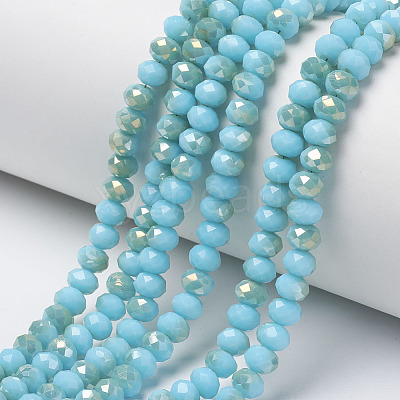 Electroplate Opaque Glass Beads Strands EGLA-A034-P4mm-H09-1