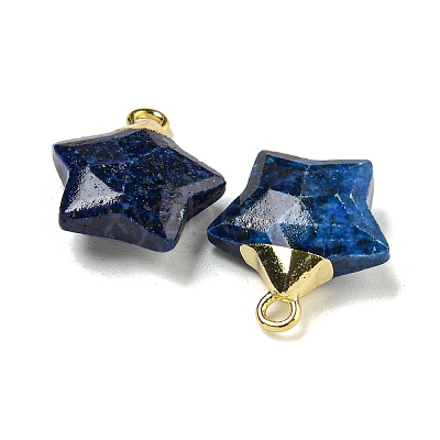 Natural Sesame Jasper Imitation Lapis Lazuli Pendants G-P540-01G-04-1-1