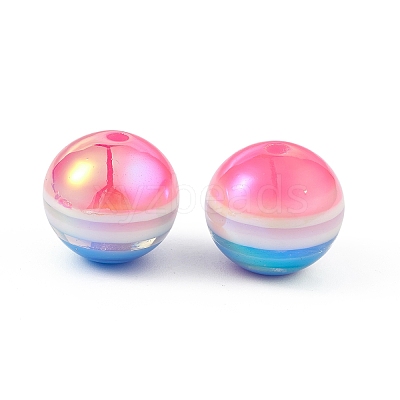 UV Plating Rainbow Iridescent Resin Beads RESI-I048-01B-1