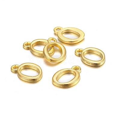 Golden Plated Alloy Letter Pendants PALLOY-J718-01G-O-1