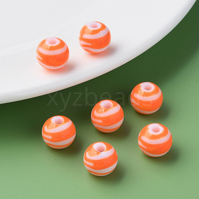 Opaque Striped Acrylic Beads MACR-S373-27A-04-1