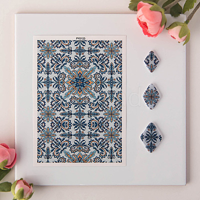 Flower Pattern Ceramics Clay Water Transfer Paper PW-WG52862-06-1
