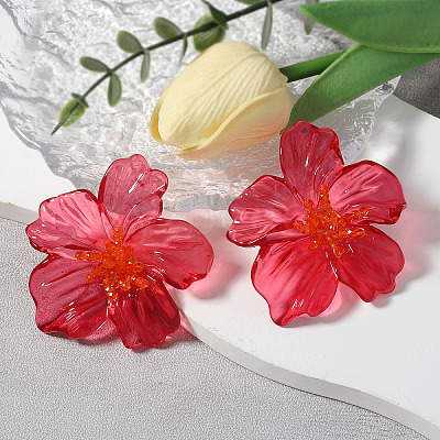 Flower Transparent Acrylic Stud Earrings FS-WGF3DA5-01-1