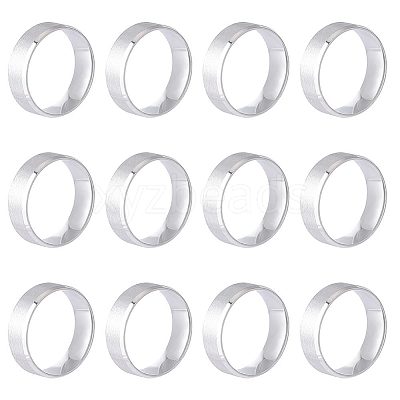 12Pcs 201 Stainless Steel Plain Band Ring for Men Women RJEW-UN0002-44B-1