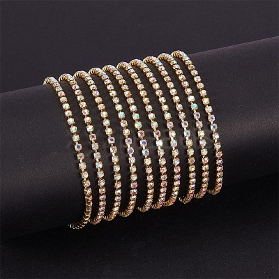 Brass Rhinestone Strass Chains CHC-T001-SS10-02C-1
