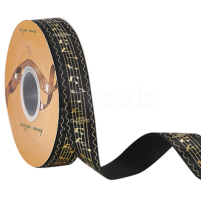 Single Face Hot Stamping Polyester Satin Ribbon SRIB-WH0001-02B-1