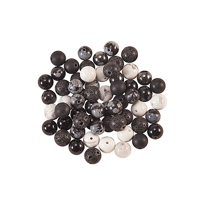 120Pcs 6 Style Natural & Synthetic Gemstone Round Beads Sets G-CJ0001-46-1