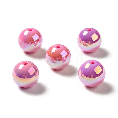 UV Plating Rainbow Iridescent Acrylic Beads X-PACR-D070-01N-1