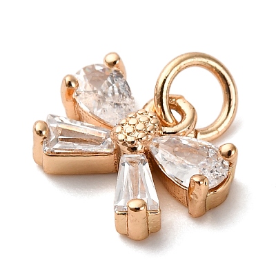Brass Micro Pave Cubic Zirconia Pendants KK-D378-08KCG-1