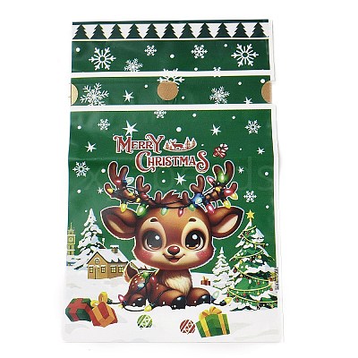 Christmas Deer Plastic  Packing Pouches Drawstring Bags ABAG-Q053-05A-1