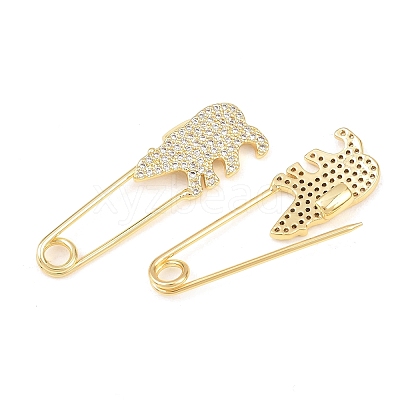 Brass Micro Pave Cubic Zirconia Pendants KK-C162-049G-1