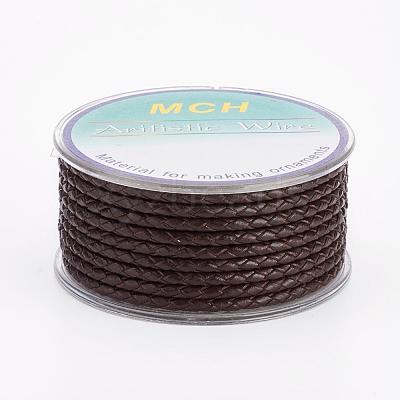 Eco-Friendly Braided Leather Cord OCOR-L035-3mm-E15-1