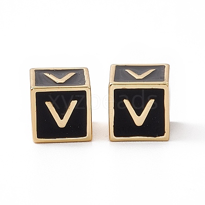 Rack Plating Brass Enamel Beads KK-B060-04G-01V-1