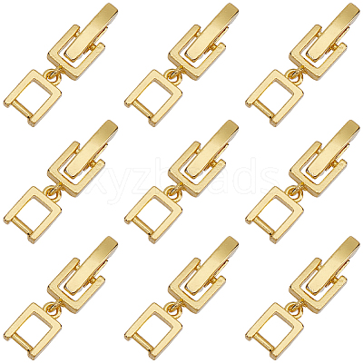 9Pcs Brass Fold Over Clasps KK-SC0004-06G-1