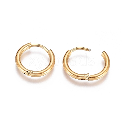 304 Stainless Steel Huggie Hoop Earrings EJEW-G272-02-10mm-G-1